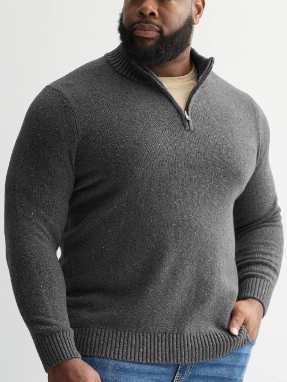 Sonoma Men's Gray Half-Zip Sweater 3XL TALL